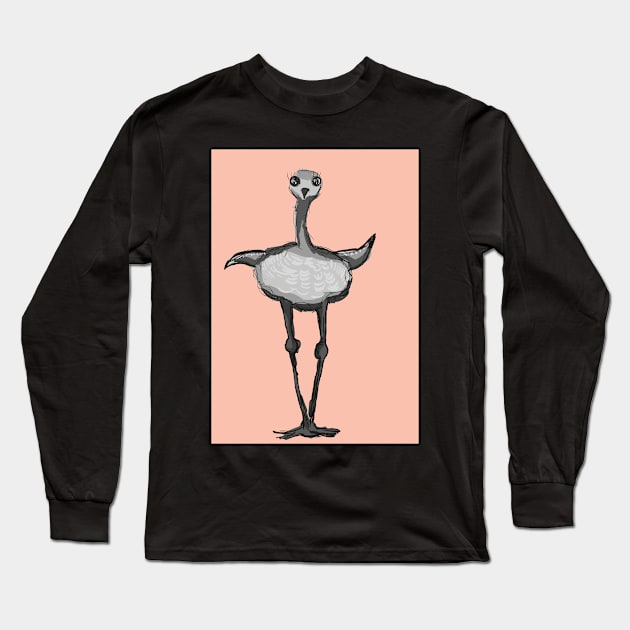 Ostrich Long Sleeve T-Shirt by Kuhtina